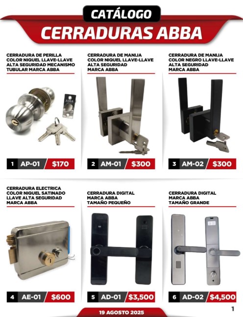 Catalogo de Cerraduras Abba.
