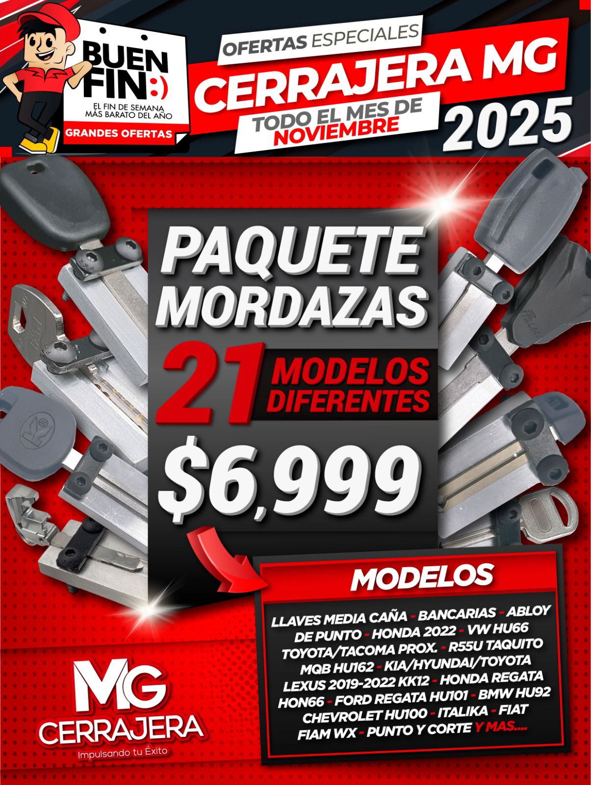 Paquete de Mordazas para Máquinas de Corte – 21 Modelos Diferentes